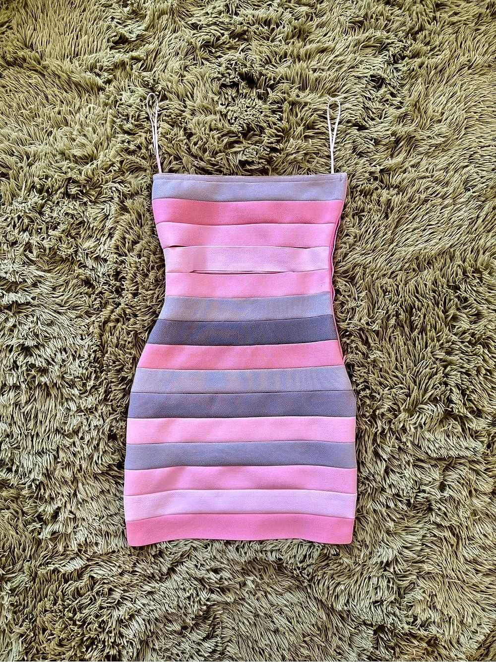 I.AM.GIA Zuna Platinum Mini Dress Pink & Gray Striped